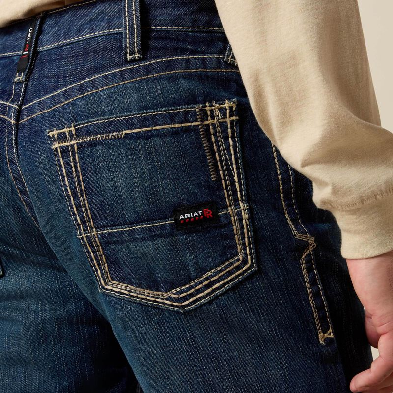 Ariat Mens FR M4 Relaxed Boundary Boot Cut Jean - Shale - 10016174-