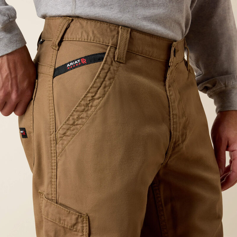 Ariat Mens FR M5 Stretch DuraLight Cordura Canvas Stackable Straight Leg Pant - Field Khaki - 10027705-