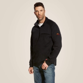 Ariat Mens FR Rev 1/4 Zip Top - Black