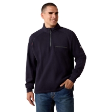 Ariat Mens FR Rev 1/4 Zip Top - Navy fr,flame,fire,resistant,retardant,men,mens,boy,boys,jacket,coat,hoodie,sweatshirt,sweater,pull,quater,zip,dark,blue,navy,midnight,indigo