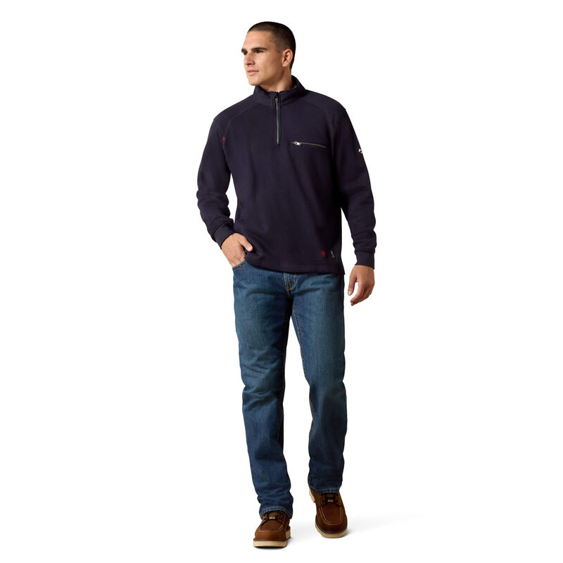 Ariat Mens FR Rev 1/4 Zip Top - Navy - 10022333-