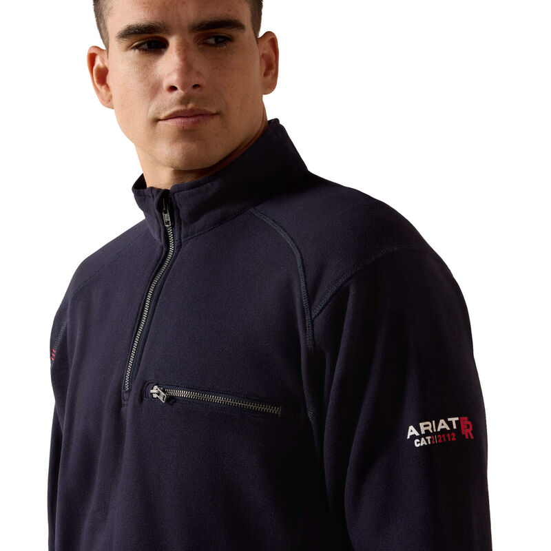 Ariat Mens FR Rev 1/4 Zip Top - Navy - 10022333-