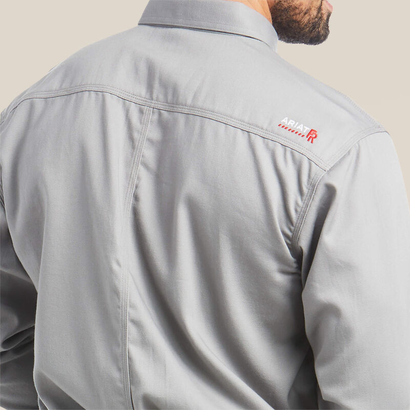 Ariat Mens FR Solid Work Shirt - Silver Fox - 10012253-