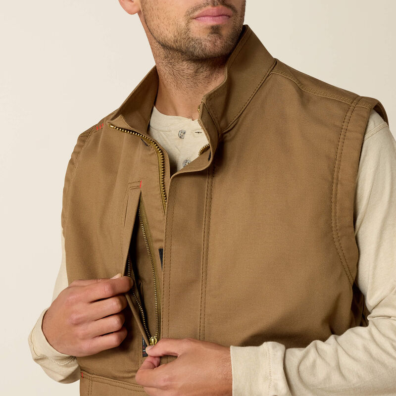 Ariat Mens FR Workhorse Insulated Vest - Field Khaki - 10024031-
