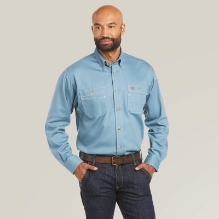 Ariat Mens Vented Work Shirt - Steel Blue 