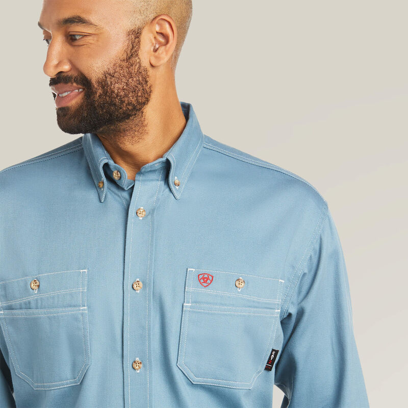 Ariat Men's Vented Work Shirt - Steel Blue - 10035433-
