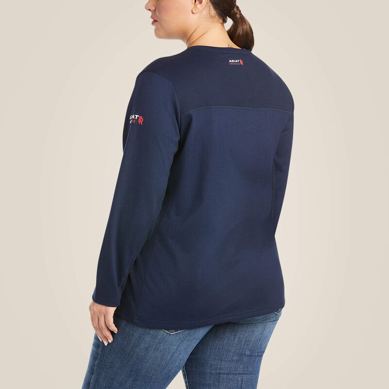 Ariat Women's FR AC Crew Top - Navy - 10022698-