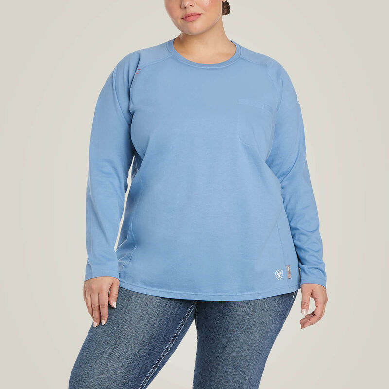 Ariat Women's FR Air Crew T-Shirt - Steel Blue  - 10031021-