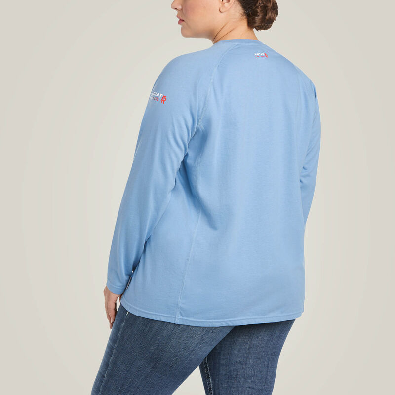 Ariat Women's FR Air Crew T-Shirt - Steel Blue  - 10031021-