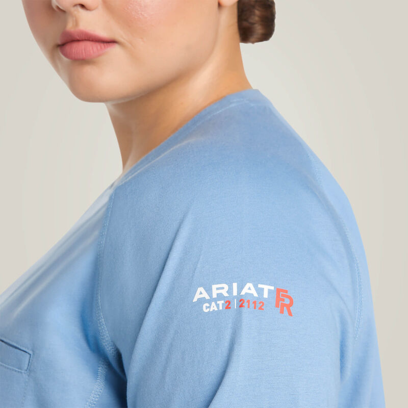 Ariat Women's FR Air Crew T-Shirt - Steel Blue  - 10031021-