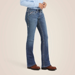 Ariat Womens FR DuraStretch Entwined Boot Cut Jean - Oceanside fr,flame,fire,resistant,retardant,women,girl,womens,girls,ladies,lady,bottoms,pant,pants,jean,jeans,blue,denim,work