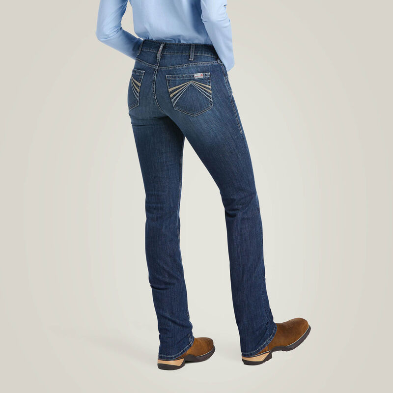 Ariat Women's FR Perfect Rise DuraStretch Avelynn Slim Leg Jean - Madera Denim - 10039658-