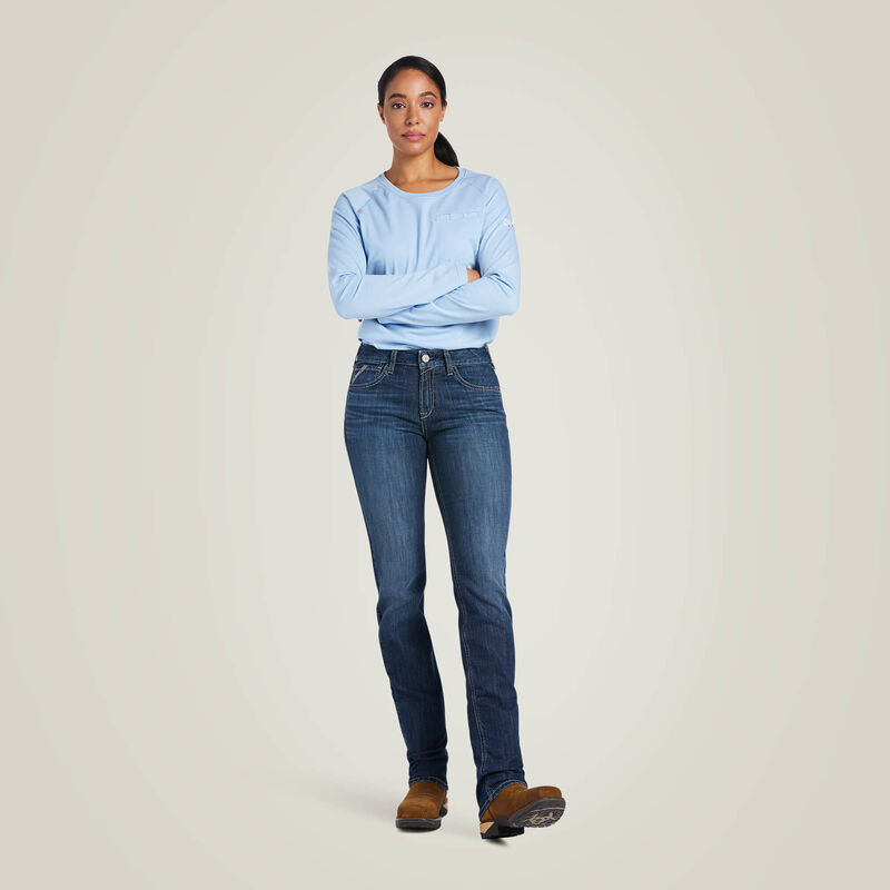 Ariat Women's FR Perfect Rise DuraStretch Avelynn Slim Leg Jean - Madera Denim - 10039658-