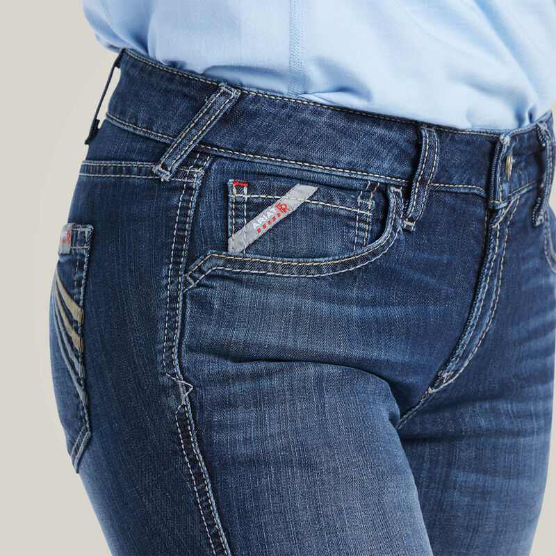 Ariat Women's FR Perfect Rise DuraStretch Avelynn Slim Leg Jean - Madera Denim - 10039658-