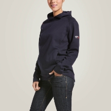 Ariat Womens FR Rev Pullover Hoodie - Navy women,womens,girl,girls,lady,ladies,jacket,coat,hoodie,sweatshirt,sweater,dark,blue,navy,midnight