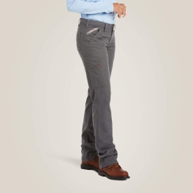 Ariat Womens FR Stretch DuraLight Canvas Stackable Straight Leg Pant - Grey