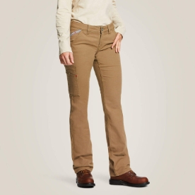 Ariat Women's FR Stretch DuraLight Canvas Stackable Straight Leg Pant - Khaki