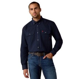 Ariat Mens FR Featherlight Work Shirt - Navy Blue