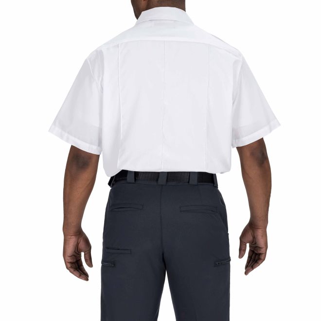 Blauer Mens Short Sleeve Cotton Shirt - White - 8421-WHT-
