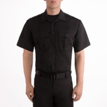 Blauer Mens StreetGear Flex SS Cotton Blend Shirt - Black men,mens,boy,boys,shirt,solid,uniform,dress,short,sleeve,dark,black