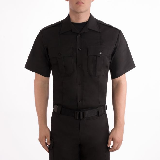 Blauer Mens StreetGear Flex SS Cotton Blend Shirt - Black
