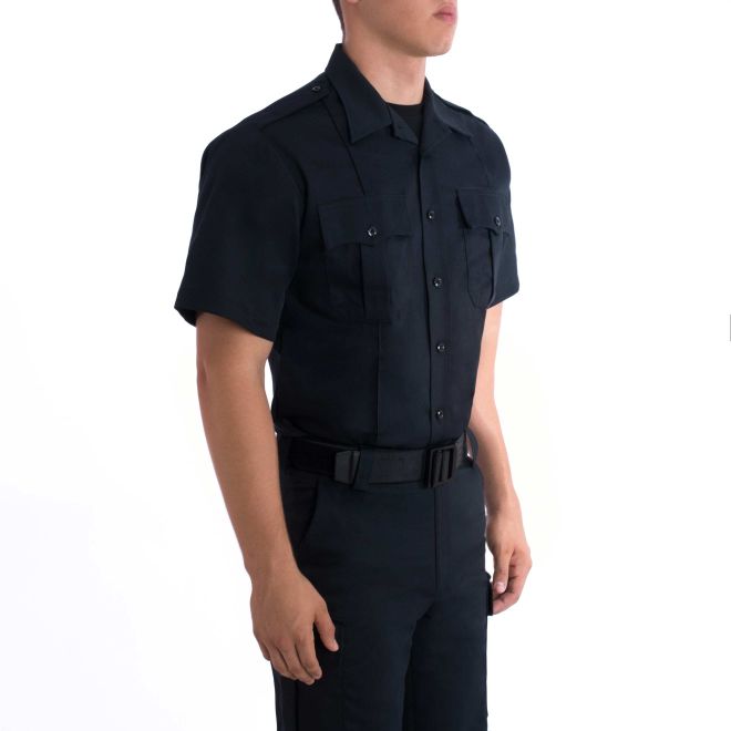 Blauer Mens StreetGear Flex SS Cotton Blend Shirt - Black - 8715-BK-