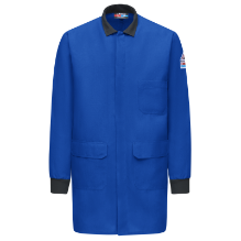 Bulwark 4.5 oz Mens FR Lab Coat - Royal Blue fr,fire,flame,resistant,retardant,men,mens,fire,resistant,lab,coat,labcoat,scientist,engineer,light,dark,royal,blue,indigo