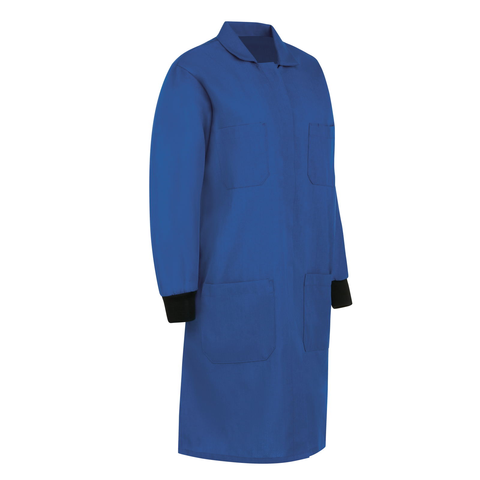 Bulwark Women's 4.5 oz FR Lab Coat with Knit Cuffs - Royal Blue - KNC3RB-