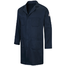 Bulwark Mens FR Concealed Snap-Front Lab Coat - Navy fr,fire,flame,resistant,retardant,men,mens,fire,resistant,lab,coat,labcoat,scientist,engineer,navy,dark,blue,midnight,indigo