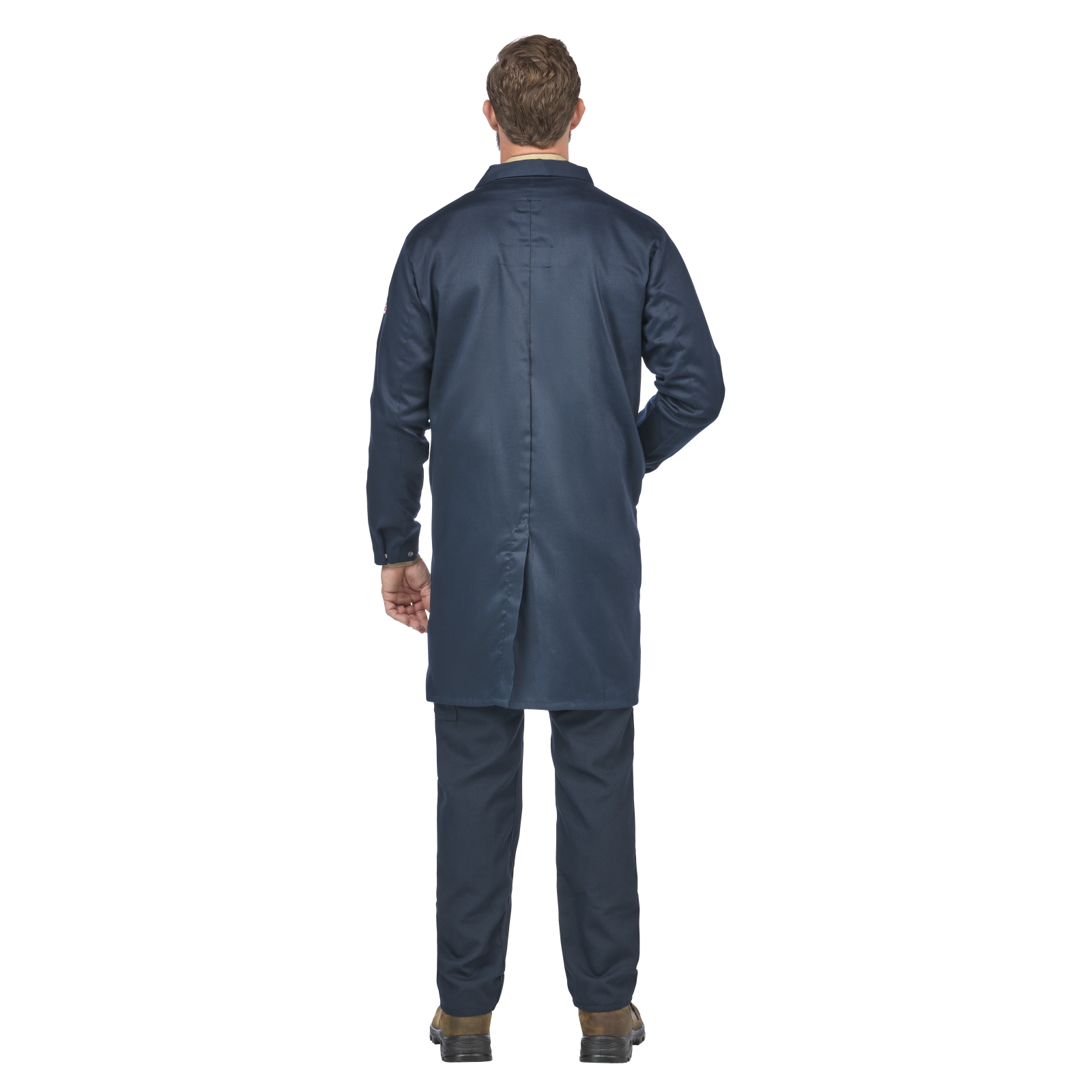 Bulwark Mens FR Concealed Snap-Front Lab Coat - Navy - KLL6NV-