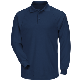 Bulwark Men's Classic Lightweight FR Long Sleeve Polo - Navy