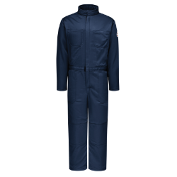 Bulwark Mens Excel FR ComforTouch Premium Insulated Coverall - Navy FR,flame,fire,resistant,men,mens,boy,boys,blues,coverall,coveralls,overalls,overall,work,onesie,dark,navy,blue,midnight