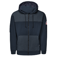 Bulwark Mens FR Full Zip Hoodie with Face Mask - Navy winterwear,outerwear,fr,flame,fire,resistant,men,mens,boy,boys,jacket,coat,hoodie,sweatshirt,sweater,zipper,zip,front,dark,blue,navy,midnight