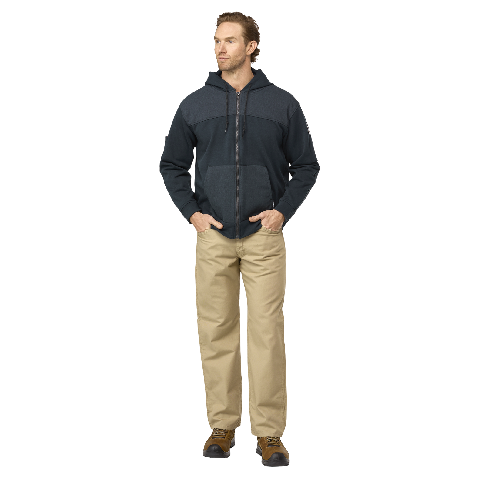 Bulwark Men's FR Full Zip Hoodie with Face Mask - Navy - SMM6NV-