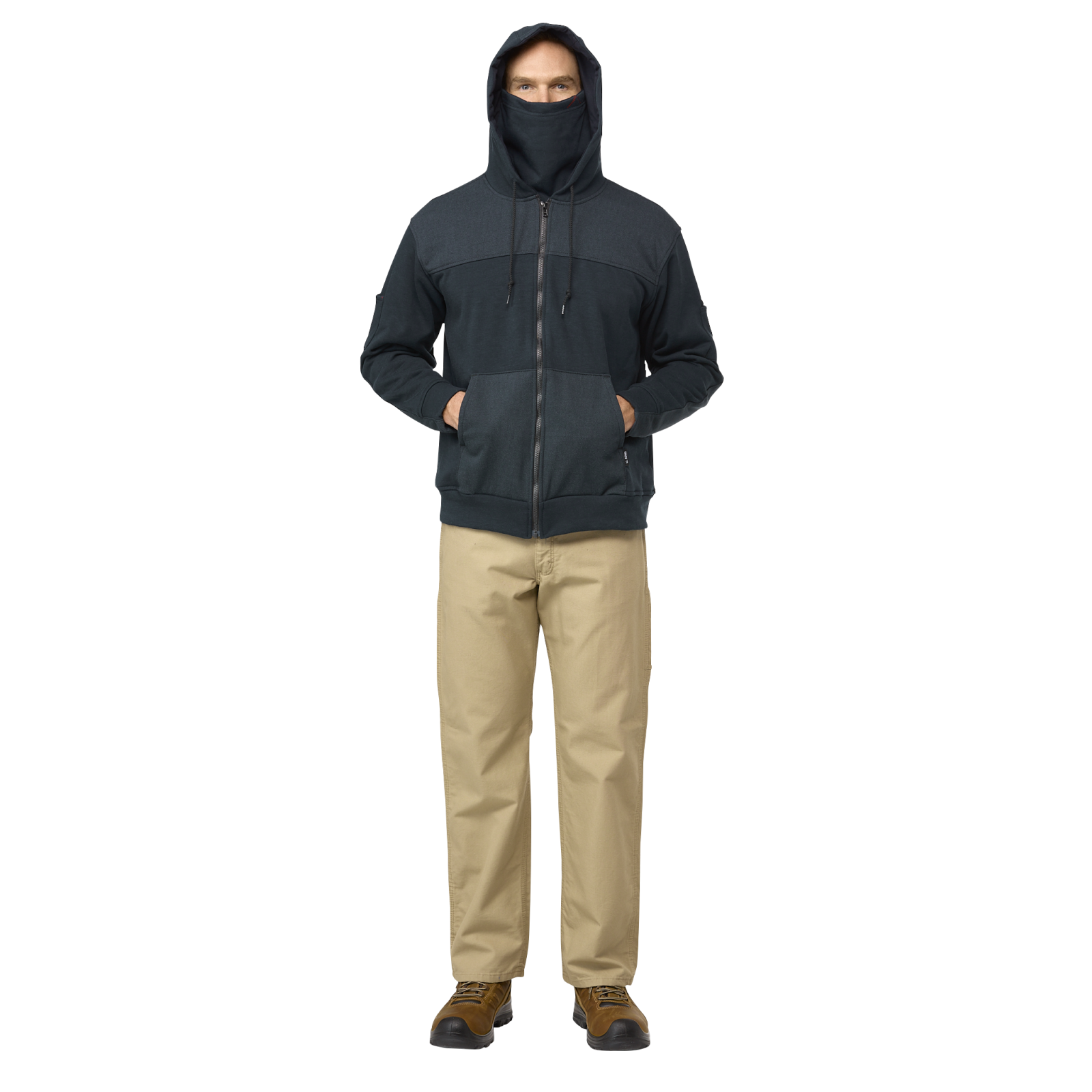 Bulwark Men's FR Full Zip Hoodie with Face Mask - Navy - SMM6NV-