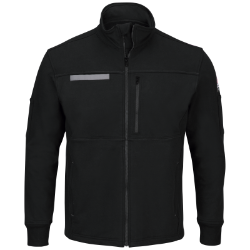 Bulwark Mens Fleece FR Zip-Up Jacket - Black winterwear,outerwear,fr,flame,fire,resistant,men,mens,boy,boys,jacket,coat,hoodie,sweatshirt,sweater,zipper,zip,front,dark,black