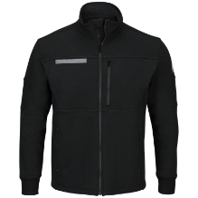 Bulwark Mens Fleece FR Zip-Up Jacket - Black winterwear,outerwear,fr,flame,fire,resistant,men,mens,boy,boys,jacket,coat,hoodie,sweatshirt,sweater,zipper,zip,front,dark,black