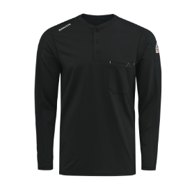 Bulwark Mens Flex Knit Henley - Black
