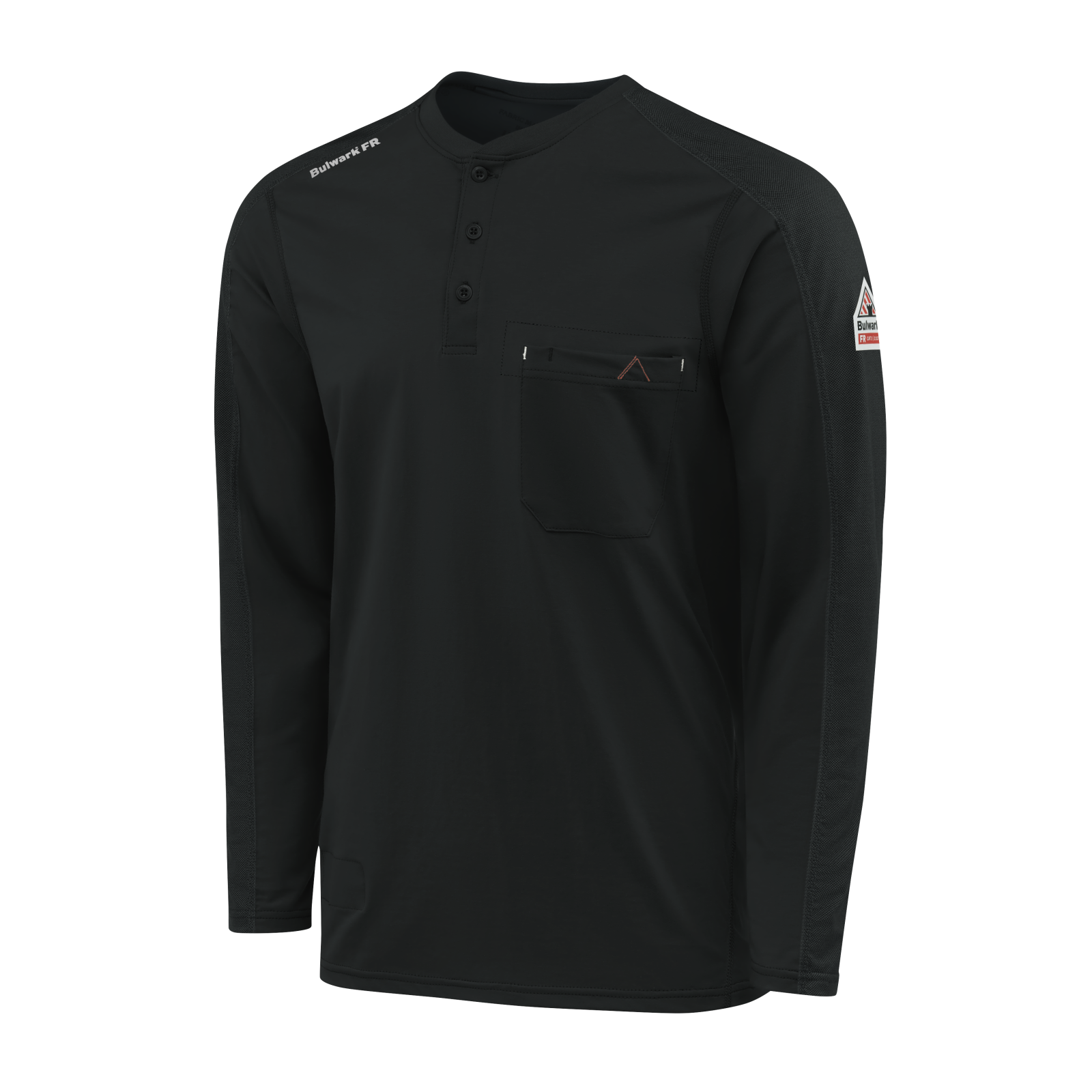 Bulwark Mens Flex Knit Henley - Black - STL2BK-