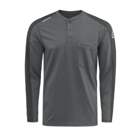 Bulwark Mens Flex Knit Henley - Charcoal