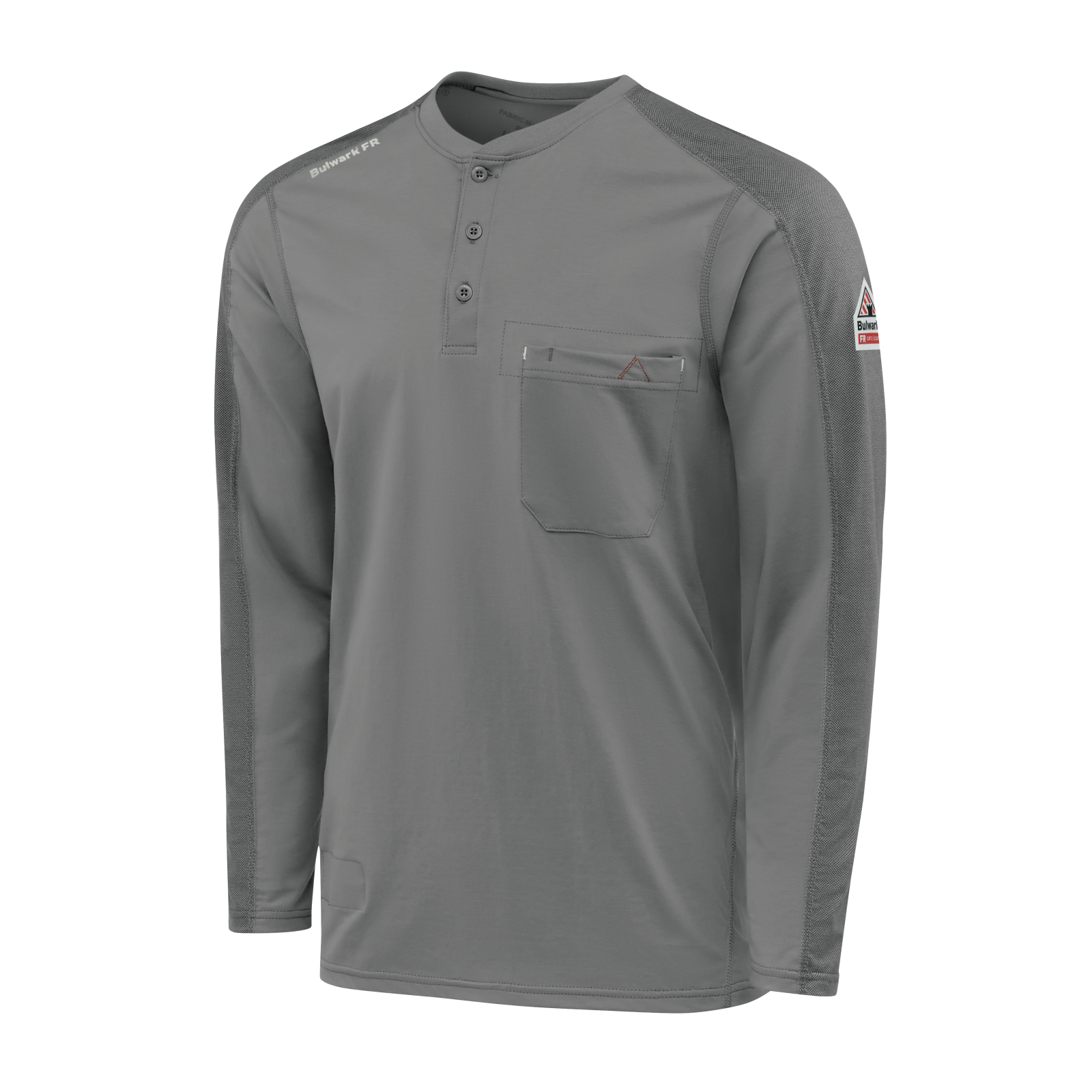 Bulwark Mens Flex Knit Henley - Charcoal - STL2CH-