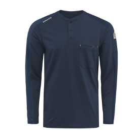 Bulwark Mens Flex Knit Henley - Navy
