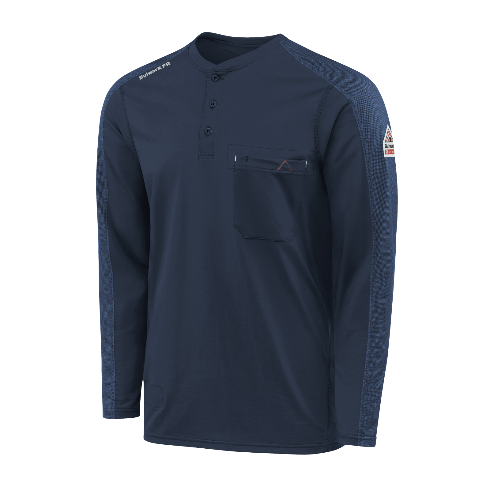 Bulwark Mens Flex Knit Henley - Navy - STL2NV-