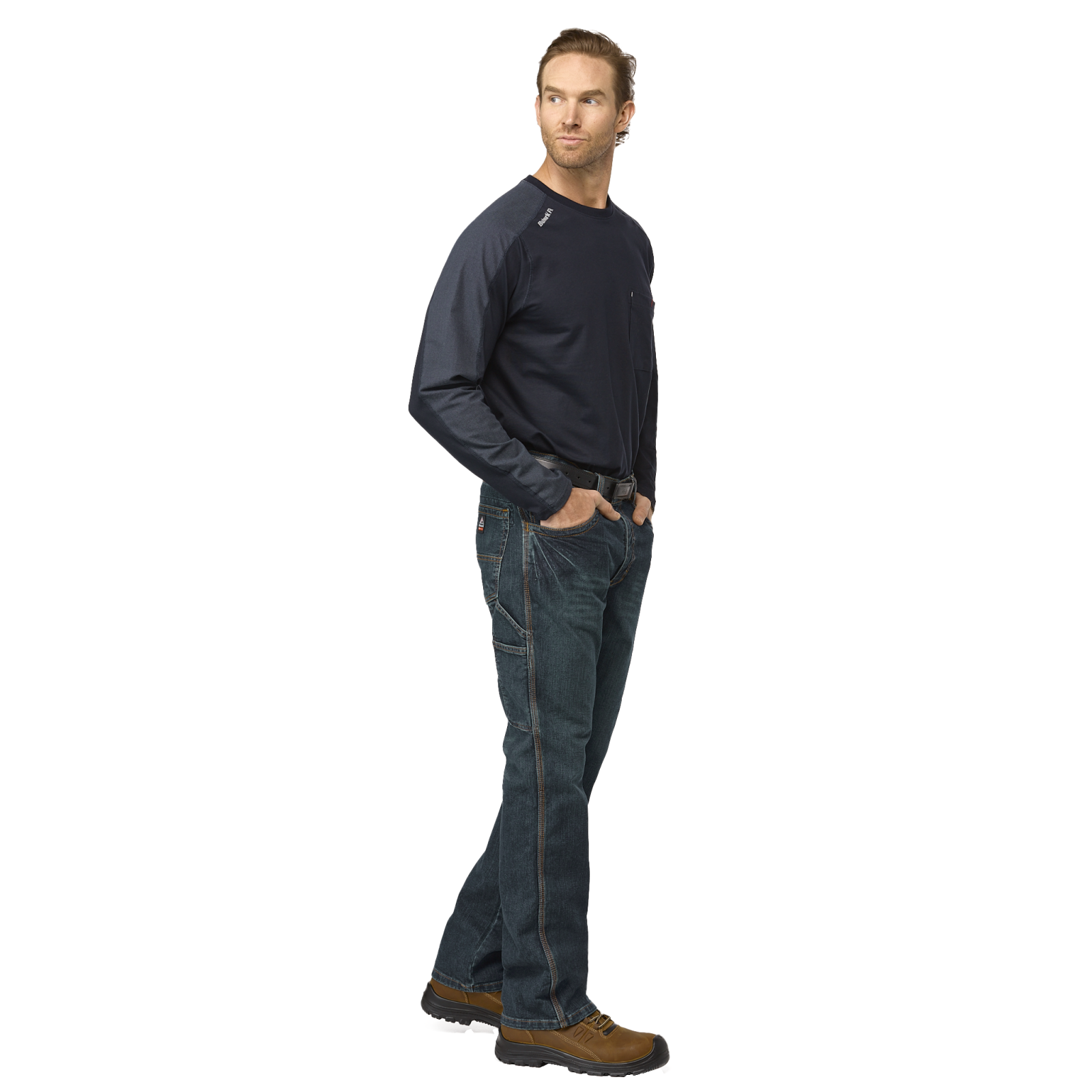 Bulwark Mens Flex Knit Tee - Navy - STT2NV-