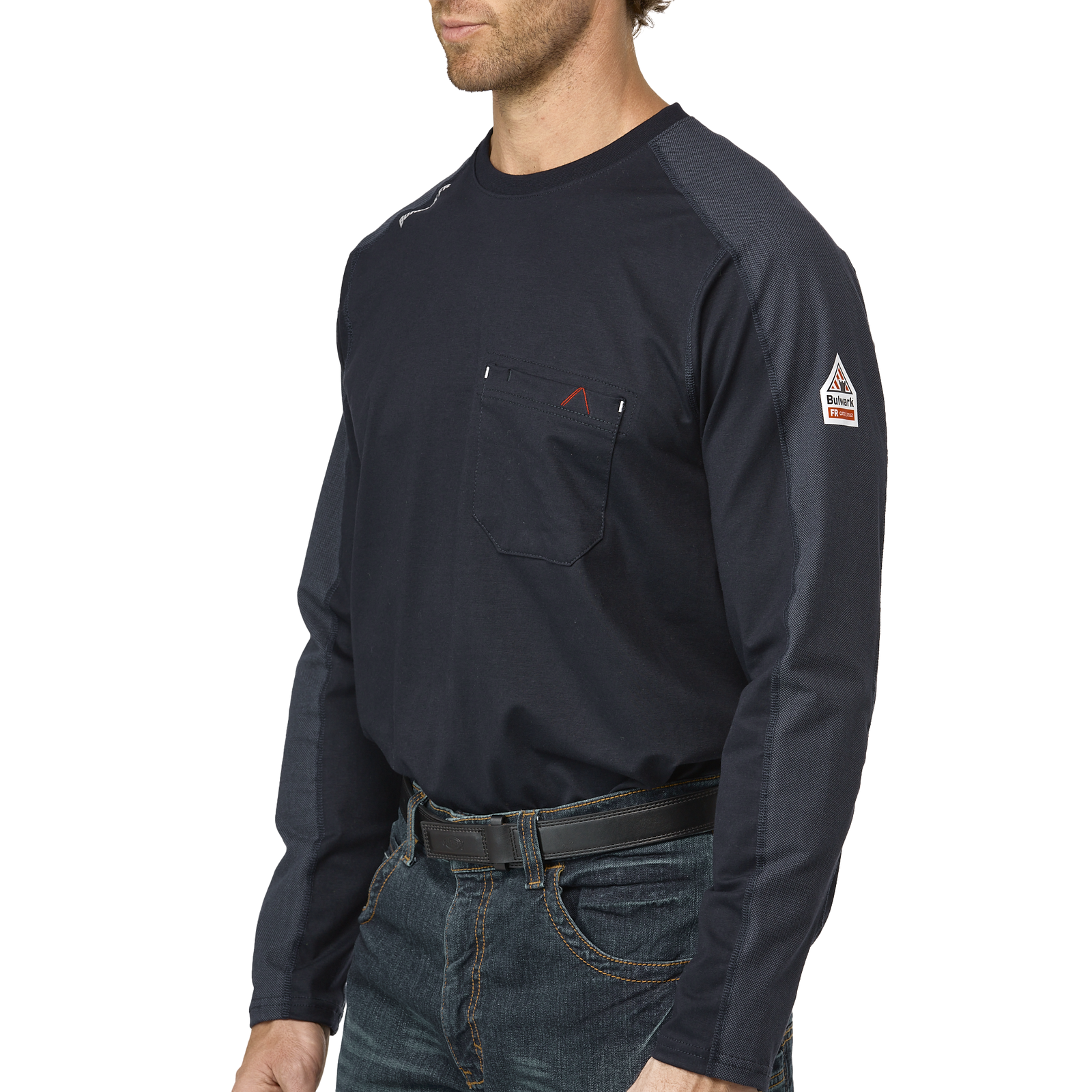 Bulwark Mens Flex Knit Tee - Navy - STT2NV-