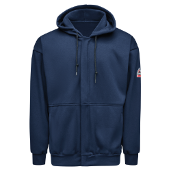 Bulwark Mens Full Zip Hooded Fleece - Navy winterwear,outerwear,fr,flame,fire,resistant,men,mens,boy,boys,jacket,coat,hoodie,sweatshirt,sweater,zipper,zip,front,dark,blue,navy,midnight