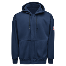 Bulwark Mens Full Zip Hooded Fleece - Navy winterwear,outerwear,fr,flame,fire,resistant,men,mens,boy,boys,jacket,coat,hoodie,sweatshirt,sweater,zipper,zip,front,dark,blue,navy,midnight