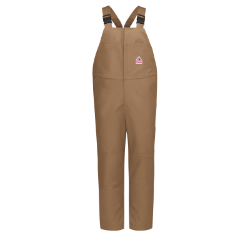 Bulwark Mens Heavyweight Excel FR Unlined Duck Bib Overall - Brown Duck FR,flame,fire,resistant,retardant,men,mens,boy,boys,warm,cold,winterwear,weather,outerwear,blues,bib,bibs,overall,overalls,dark,light,brown,khaki,tan,beige