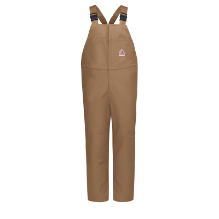 Bulwark Mens Heavyweight Excel FR Unlined Duck Bib Overall - Brown Duck FR,flame,fire,resistant,retardant,men,mens,boy,boys,warm,cold,winterwear,weather,outerwear,blues,bib,bibs,overall,overalls,dark,light,brown,khaki,tan,beige