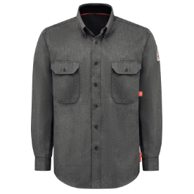 Bulwark Mens IQ SERIES Comfort Woven Lightweight FR Shirt - Dark Gray